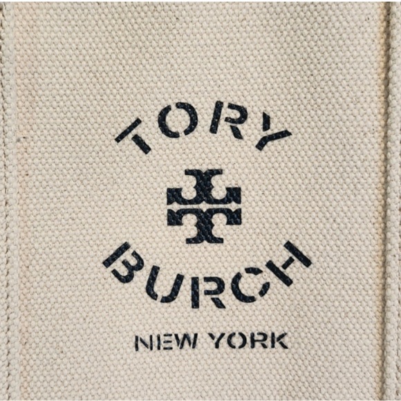 Tory Burch Cream Canvas Tote Bag - Picture 3 of 7